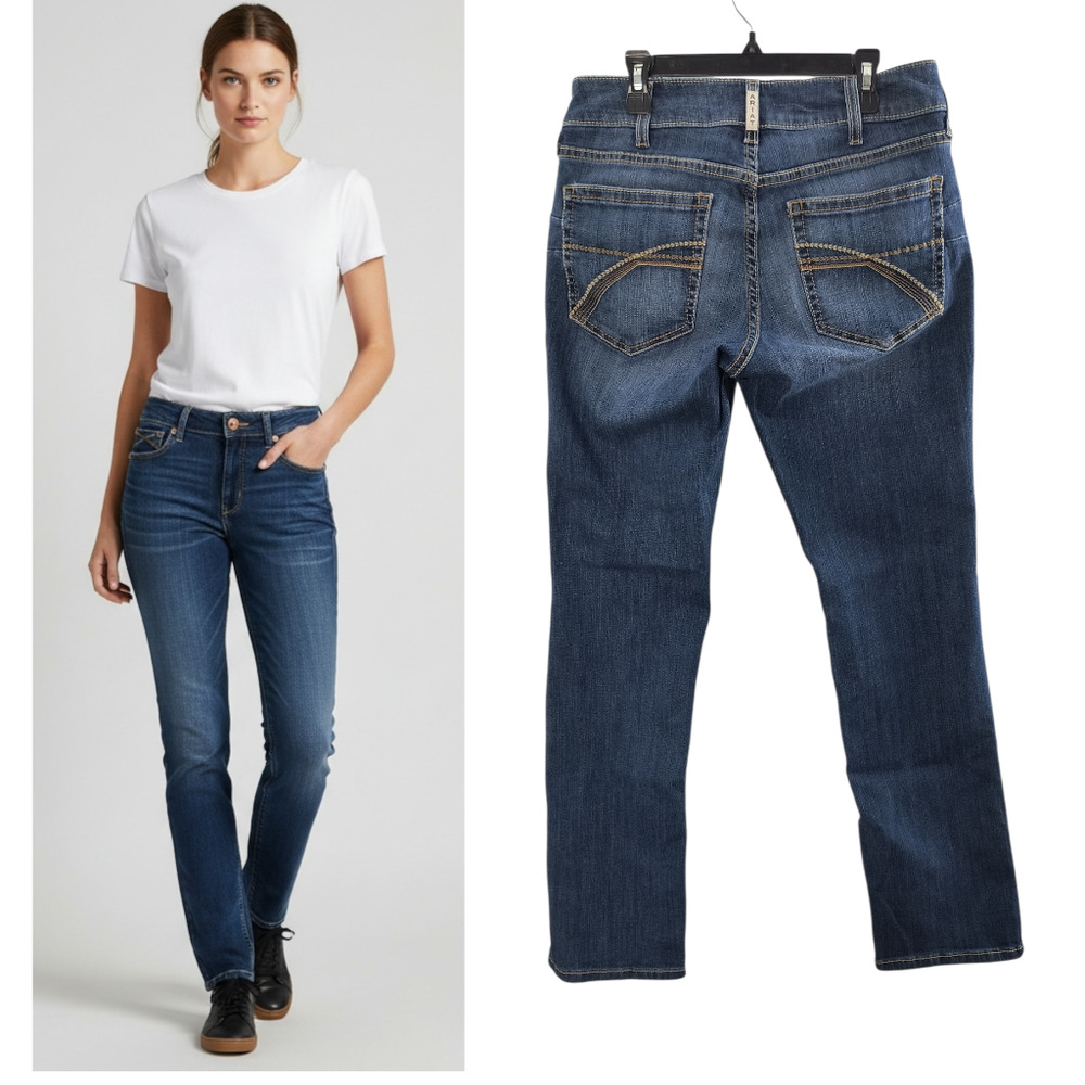 Arait Real Jeans Women's Size 30R Medium Wash Mid Rise Straight Denim 5 Pocket